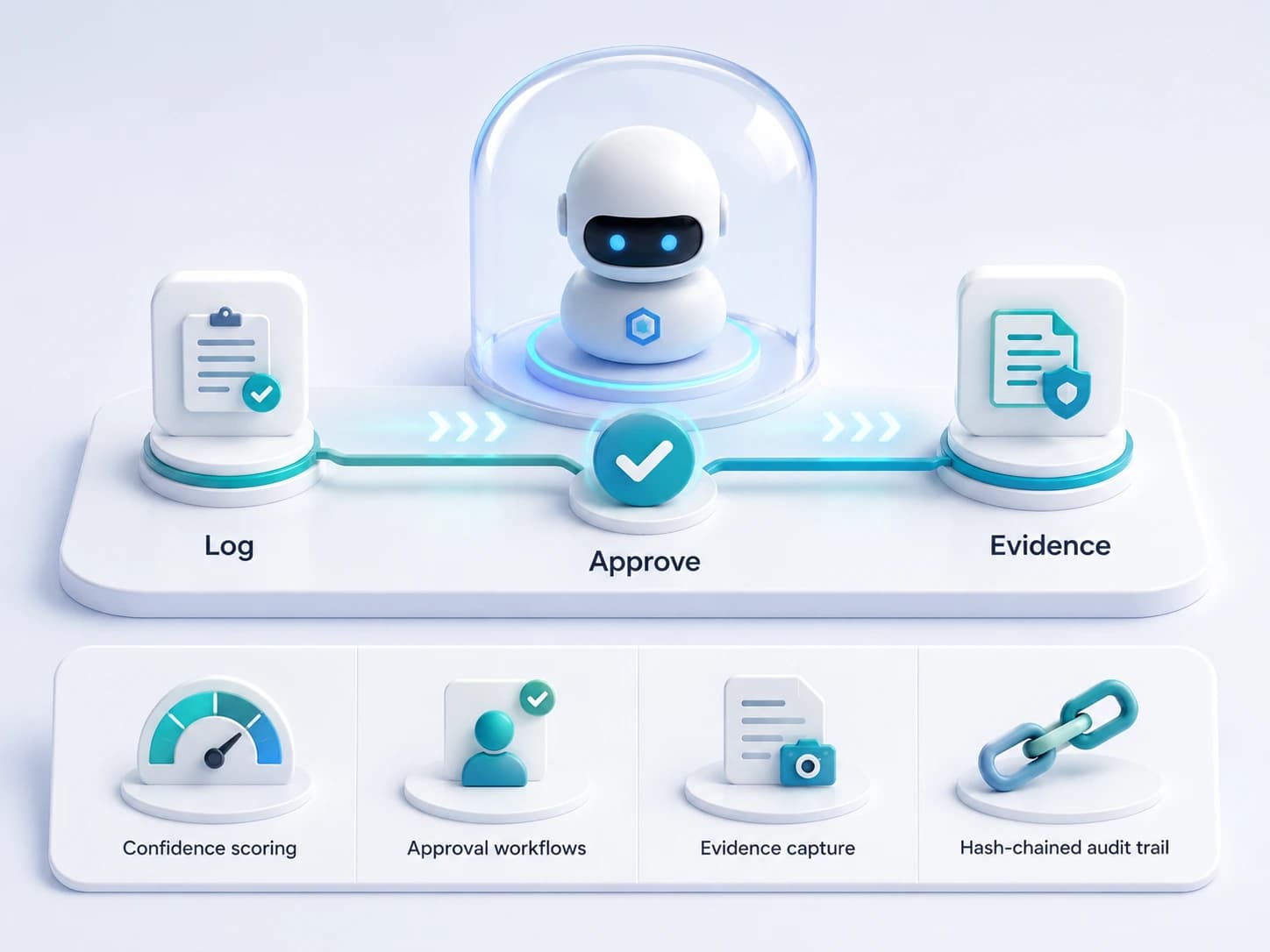 Auditable agents — approval workflows and tamper-evident evidence